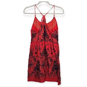 Free People Boho Sleeveless Dress, Size 6, Red & Navy, Flawed